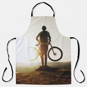 Mann mit Fahrrad Schürze