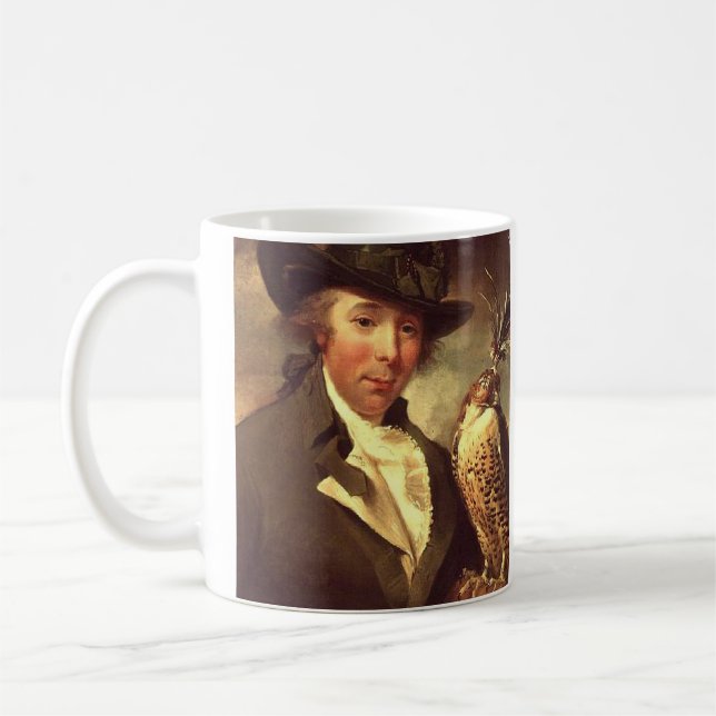 Mann mit Falcon Tasse (Links)