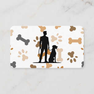 Mann mit Hund   Pfoten und Knochen Visitenkarte
