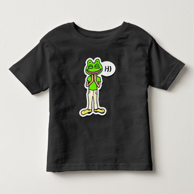 Mann mit lächelndem Frog Head AI Art Kleinkind T-shirt (Vorderseite)