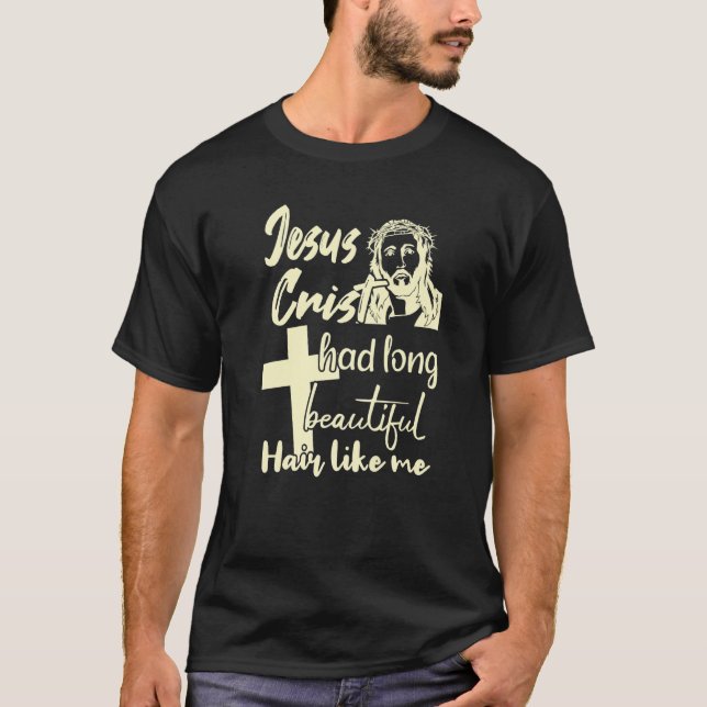 Mann mit langem Haar T-Shirt (Vorderseite)