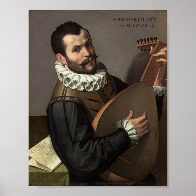 Mann mit Lute Poster (Vorne)