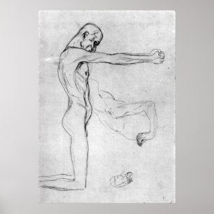 Mann mit mit den ausgestreckten Armen durch Gustav Poster