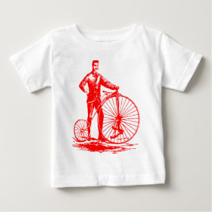 Mann mit Penny Farthing - Rot Baby T-shirt