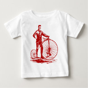 Mann mit Penny Farthing - Ruby Red Baby T-shirt