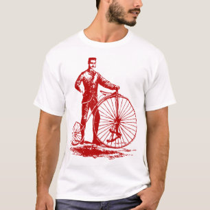 Mann mit Penny Farthing - Ruby Red T-Shirt