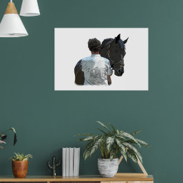 Mann mit Pferdeschlittenposter Poster