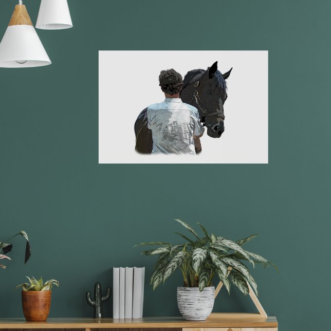 Mann mit Pferdeschlittenposter Poster (Wohnzimmer 1)