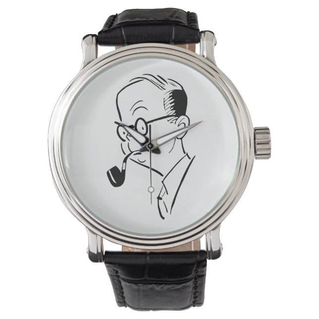 Mann mit Rohr Armbanduhr (Vorderseite)