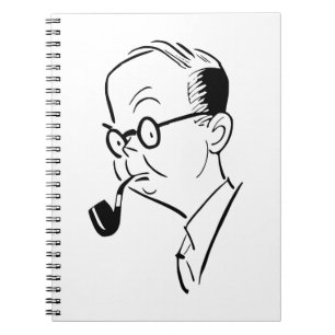 Mann mit Rohr Notizblock