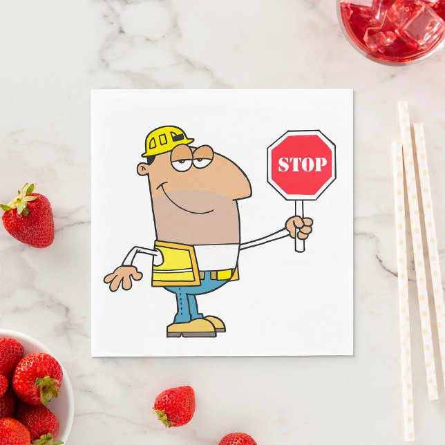 Mann mit Stopp-Sign-Napkins Serviette (Von Creator hochgeladen)