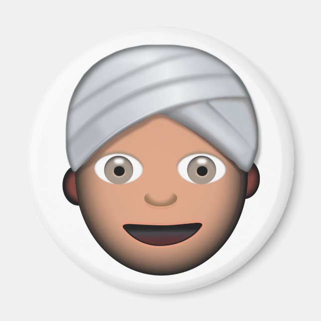 Mann mit Turban Emoji Magnet (Vorne)