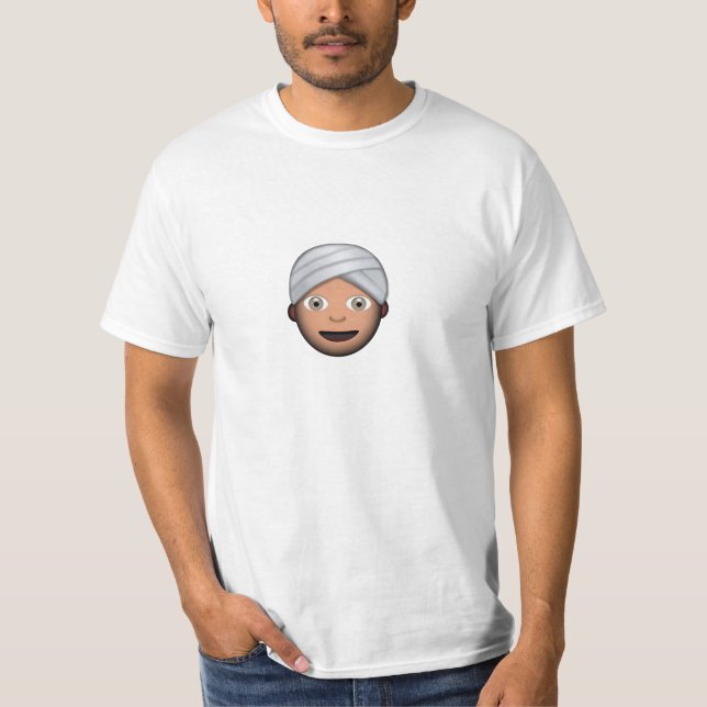 Mann mit Turban Emoji T-Shirt (Vorderseite)
