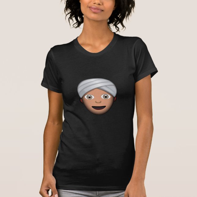 Mann mit Turban Emoji T-Shirt (Vorderseite)