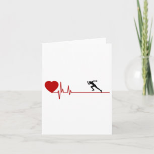 Mann mit Workout-Herzfrequenz-Karte für Läufer Karte