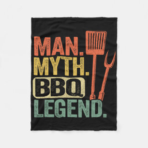 Mann Myth BBQ-Legende Barbecue Grillen Papa Grillv Fleecedecke