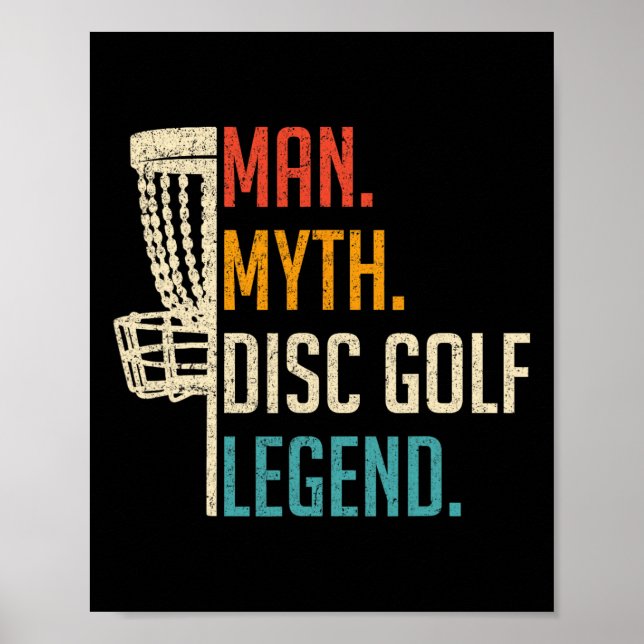 Mann Myth Disc Golf Legende - Frisbee Disc Golf Sp Poster (Vorne)