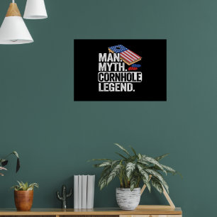Mann Mythos Legende Cornhole USA Vater Poster