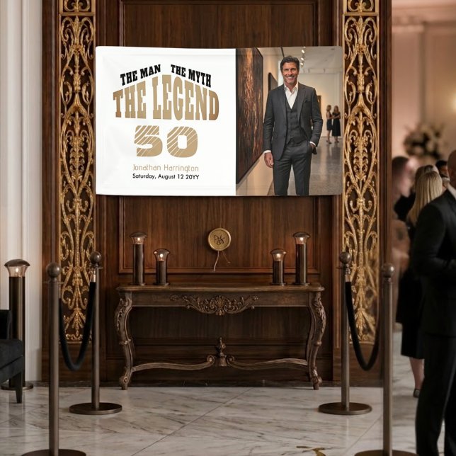 Mann Mythos Legende Luxus Schwarz Gold 50. Willkom Banner (Von Creator hochgeladen)