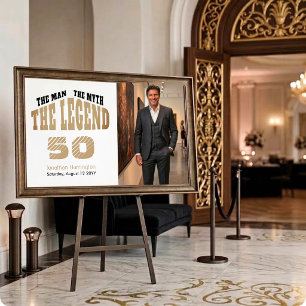 Mann Mythos Legende Luxus Schwarz Gold 50. Willkom Poster