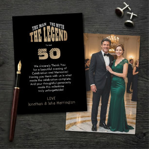 Mann Mythos Legende Schwarzes Gold 50. Foto Danke Einladung