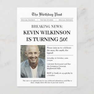 Mann, Mythos, Zeitung zum Geburtstag Feiertagspostkarte