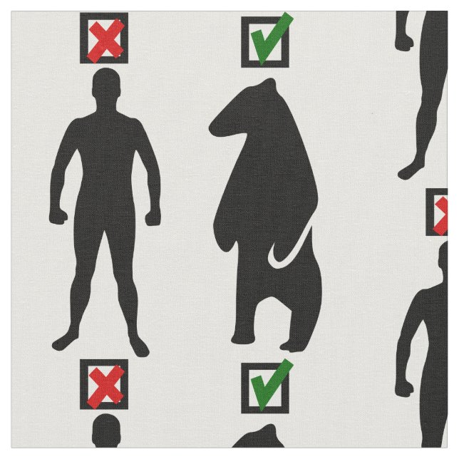 Mann oder Bär feministisches Mem schwarz Stoff (Nahaufnahme)