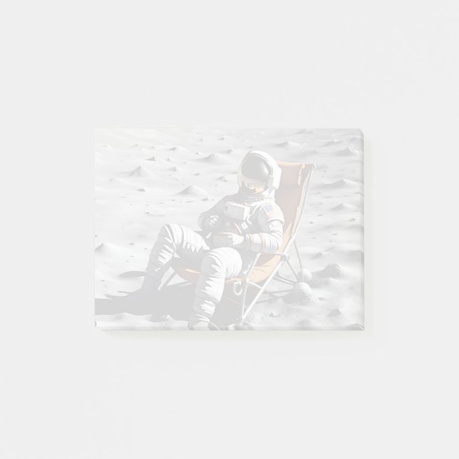 Mann On The Moon Post-it Klebezettel (Vorderseite)