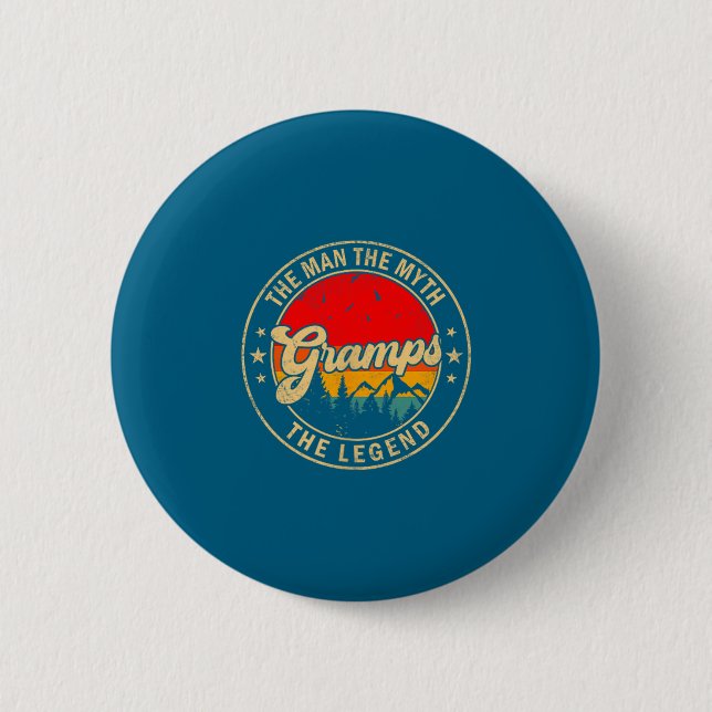 Mann Opa Mythos Legende Vintage Retro Button (Vorderseite)