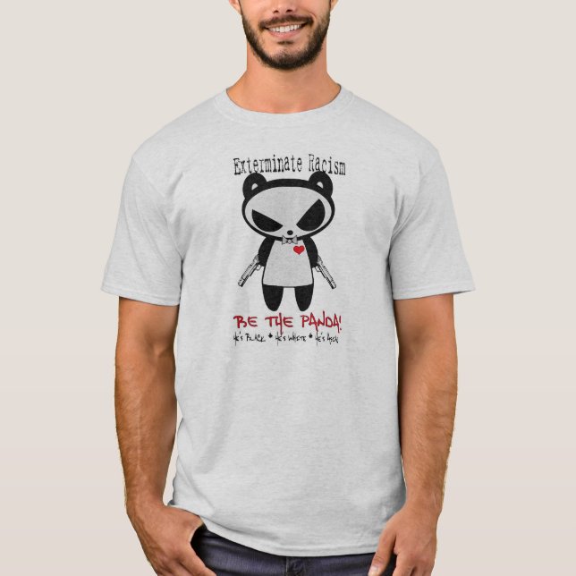 Mann-Panda abschaffen Rassismus T-Shirt (Vorderseite)