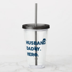 Mann. Papa. Held. Retro Graphic Acryltrinkbecher