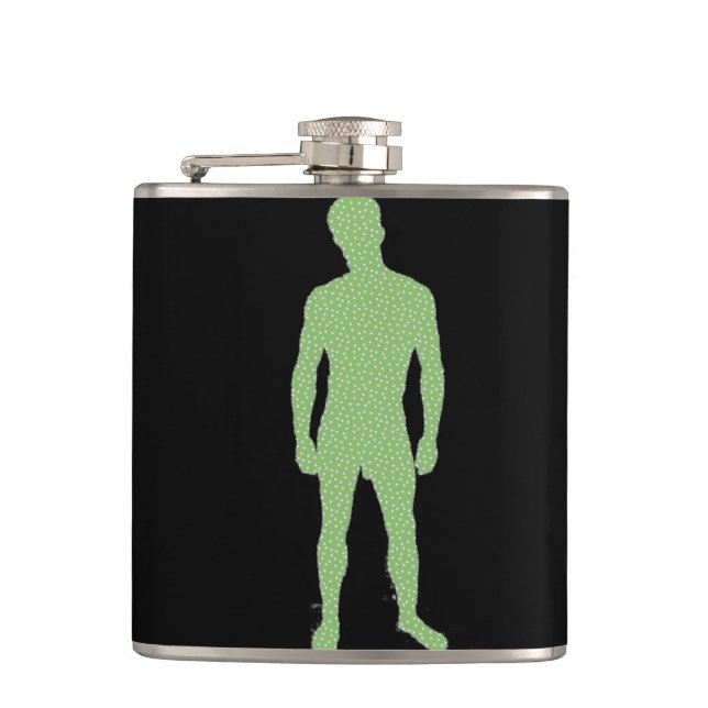 Mann Posing Flask Flachmann (Vorderseite)