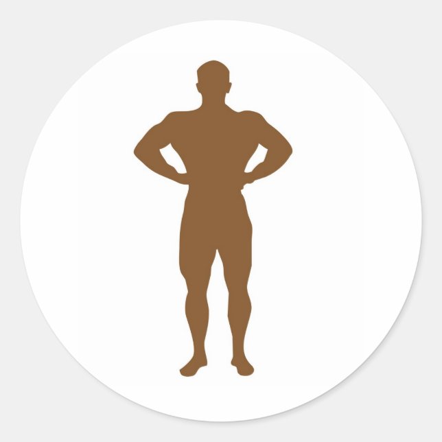 Mann Runder Aufkleber (Vorderseite)