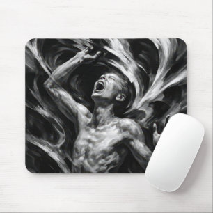 Mann schreit in Anguisch Mousepad