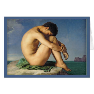 Mann sitzt am Meer von Flandrin