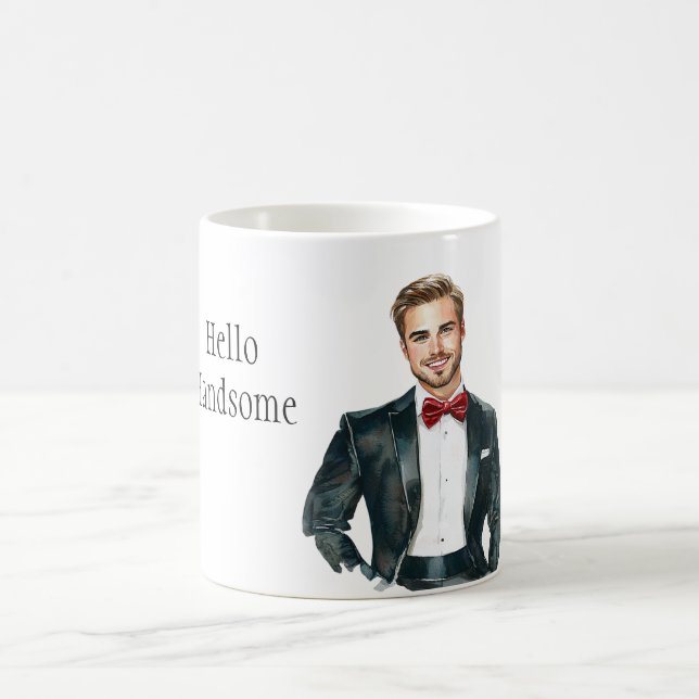 Mann Smoking Formal Rot Fliege Kaffeetasse (Mittel)