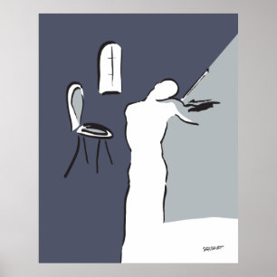 Mann spielt Geige. Poster