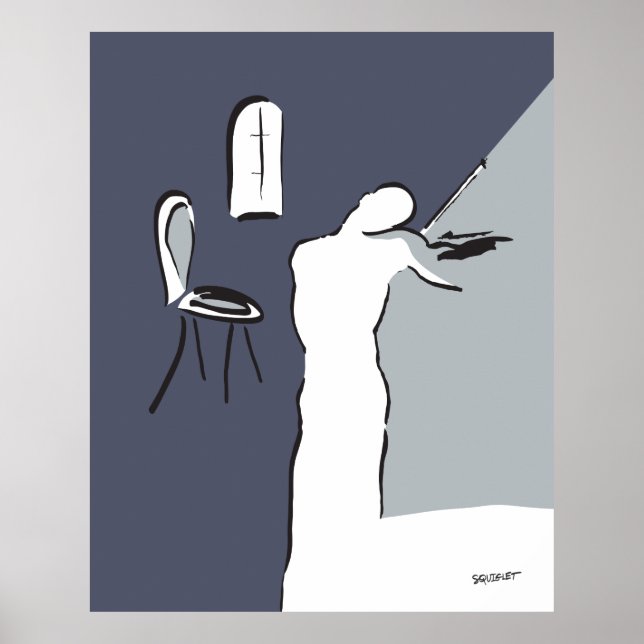 Mann spielt Geige. Poster (Vorne)