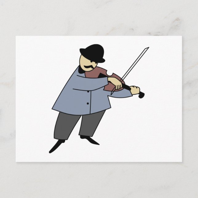 Mann spielt Violine Postkarte (Vorderseite)