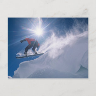 Mann springt von einer großen Cornice auf einem Sn Postkarte