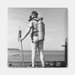 Mann Stehend auf Pier Magnet