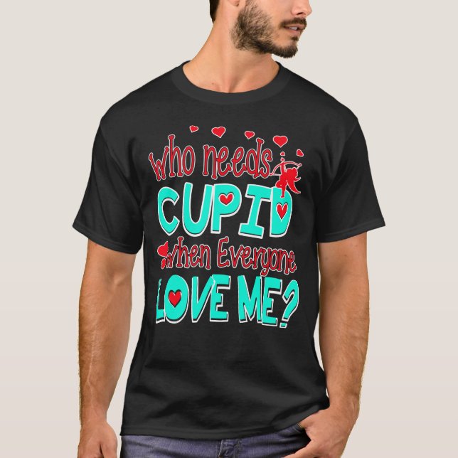 Mann T - Shirt mit Valentine Spaß Satz. (Vorderseite)