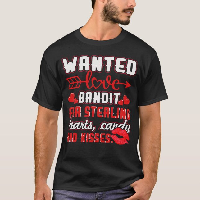 Mann T - Shirt mit Valentine Spaß Satz. (Vorderseite)
