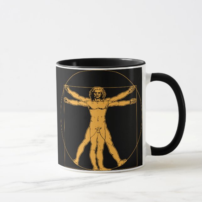 Mann-Tasse Da Vinci Vitruvian Tasse (Rechts)