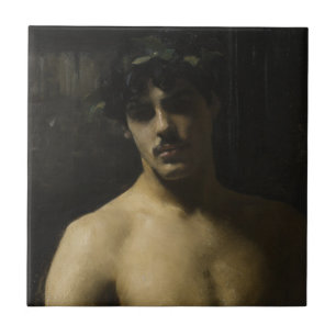 Mann-tragende Lorbeer Fliese