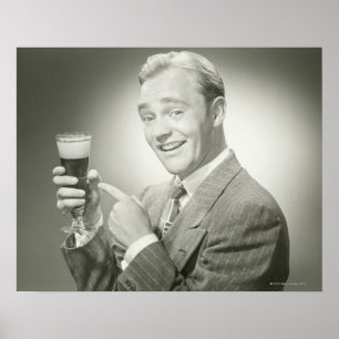 Mann trinkt poster