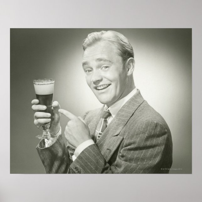 Mann trinkt poster (Vorne)
