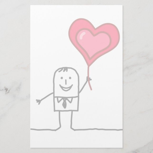 Mann u. Herz Briefpapier (Vorderseite)