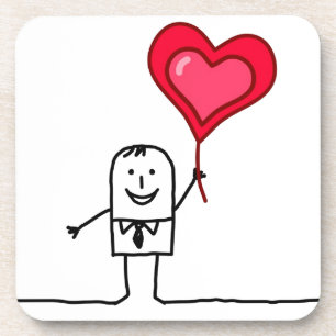 Mann u. Herz Getränkeuntersetzer