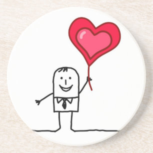 Mann u. Herz Sandstein Untersetzer